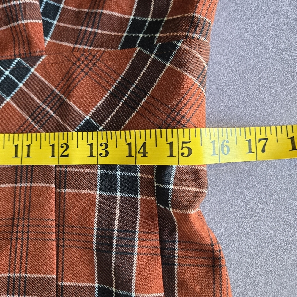 Nordstrom BP. Preppy Plaid Pleated Mini Dress In Rust Henna Billy Plaid Size M - Picture 11 of 12